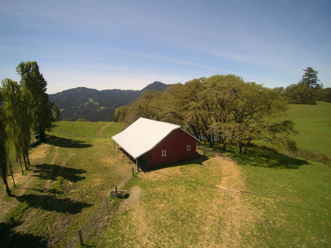 aerial of the barn